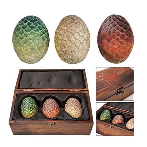 Game of Thrones Dragon Egg Prop Replica Set in Wooden Box by Animewild