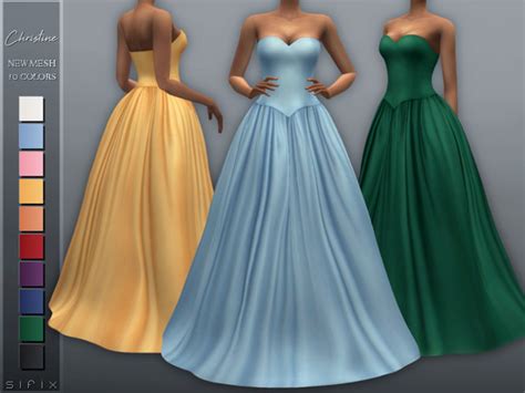 Sifix's Christine Gown | Sims 4 dresses, Sims 4, Gowns