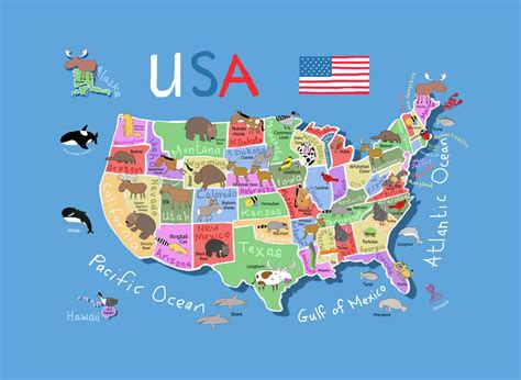 america map cartoon – cartoon map of us – Bollbing