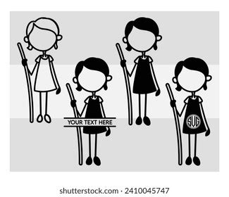 Stick Family Silhouette Stick Family Stick Stock Vector (Royalty Free) 2410045747 | Shutterstock