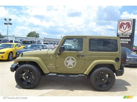 2013 Commando Green Jeep Wrangler Sahara 4x4 #83692692 Photo #2 | GTCarLot.com - Car Color Galleries