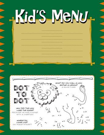 Free Printable Kids' Menu Templates | LoveToKnow