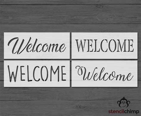 Welcome Stencil Bundle, Farmhouse Stencil, Door Stencil, Farmhouse Decor, Home Decor Stencil ...