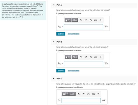 Solved Part A In a physics laboratory experiment, a coil | Chegg.com