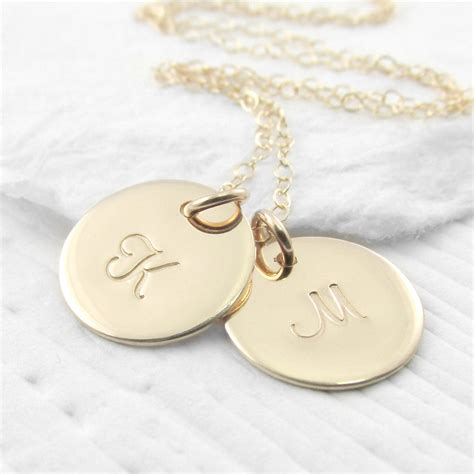 14k Gold Monogram Necklace Personalized | semashow.com