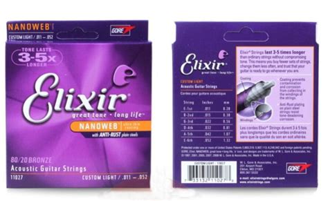 2019 Elixir Guitar String Elixir Top Acoustic Guitar Strings Nanoweb ...