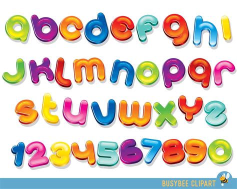 Colourful Alphabet Clipart Color Alphabet Digital Alphabet Letters ...