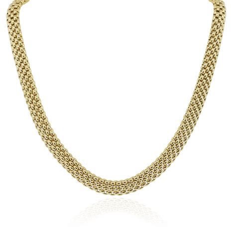 Fope 18k Yellow Gold Thick Woven Chain Necklace