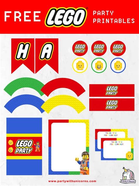 Lego Party Printables - Free Download - Party with Unicorns