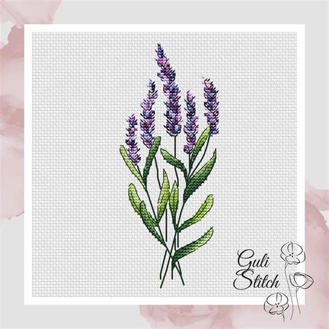 Lavender Cross Stitch Pattern Flowers Pattern Floral Embroidery ...