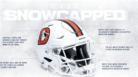 See the Broncos' new 'snowcapped' 2023 alternate helmet