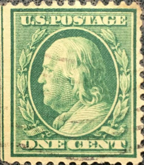 Scott #374 US 1910 1 Cent Franklin Postage Stamp Perf 12 | Vintage ...