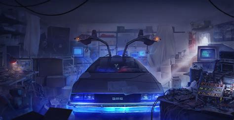 1080P, Back to the Future, vehicle, dark, artwork, car, Time Machine, Movie Vehicles, movies ...