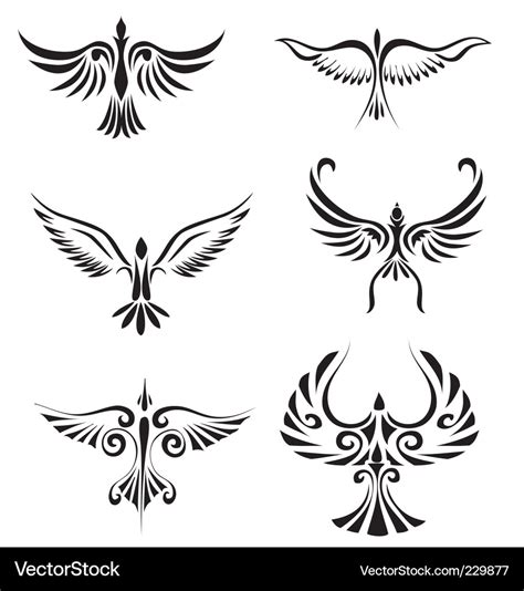 Bird tribal tattoo Royalty Free Vector Image - VectorStock