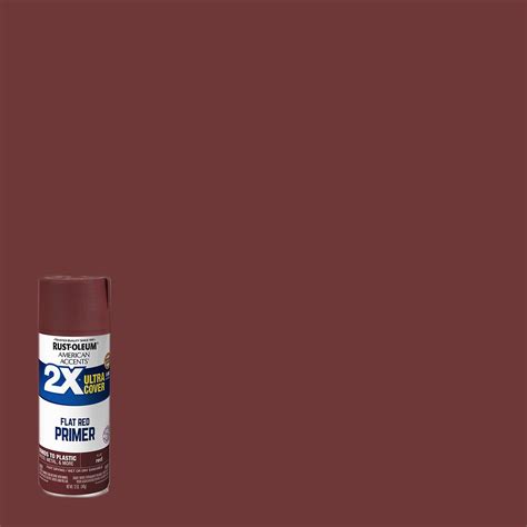 Red Primer, Rust-Oleum American Accents 2X Ultra Cover Flat Spray Paint ...