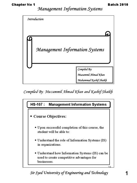 MIS Chapter 01 | PDF | Management Information System | Information System