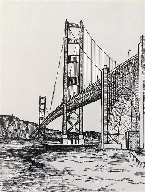 Golden Gate Bridge by Carol Nistle | Architecture drawing art, Perspective drawing architecture ...