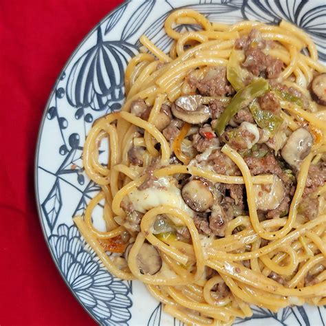 Philly Cheese Pasta #onepotmeal - Homemade on a Weeknight