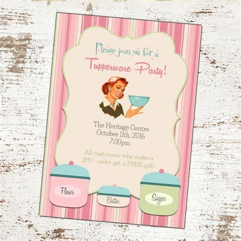 Invitation fête personnalisée Tupperware Vintage | Etsy