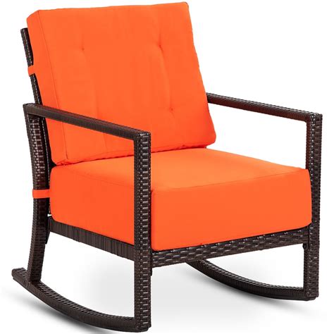 Outdoor Wicker Rocking Chair Glider Patio Rattan Rocker Chair - Walmart ...