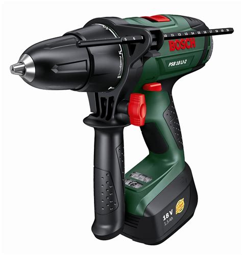 Bosch PSB 18 LI-2 Cordless 18 Volt Hammer Drill, 1 x Li-Ion Battery | UK Hammer Drill