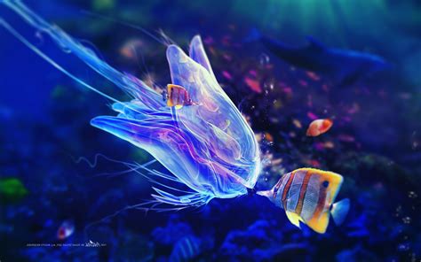 fantasy Art, Bubbles, Fish, Adam Spizak, Digital Art, Sea, Underwater Wallpapers HD / Desktop ...