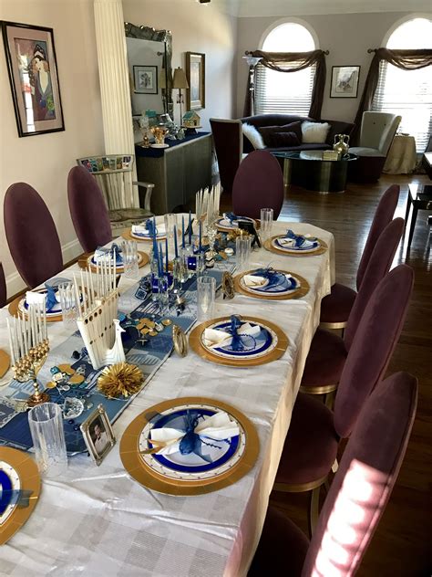 Pin by Caryl Marcus-Stape on Hanukkah | Table settings, Hanukkah, Table