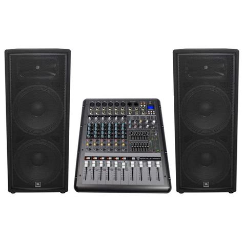 JBL JRX225 Dual 15" 4000w DJ/PA Speakers+Powered 8-Channel Mixer w/USB ...