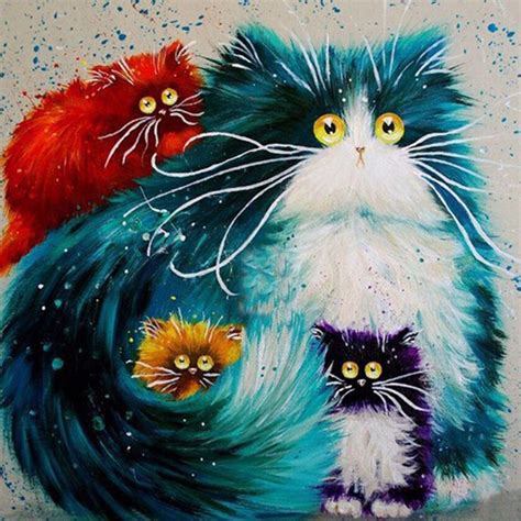 Big, Colored Cats and Kittens 5D Diamond Painting - 5diamondpainting.com – Five Diamond Painting