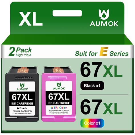 67 67XL Ink Cartridges Black Color Combo Pack 67XL Replacement for HP 67XL Printer Ink for HP ...