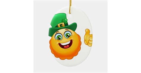 leprechaun emoji ceramic ornament | Zazzle.com