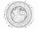 Relaxed Earth Science Coloring Theme  Page sketch template