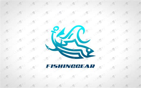 Modern & Creative Fish Gear Fishing Logo For Sale - Lobotz LTD