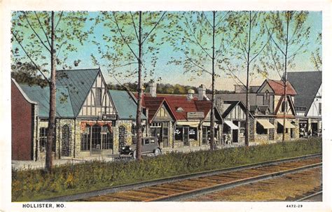 Hollister Missouri street scene business section train tracks antique pc (Y5171) - Mary L ...