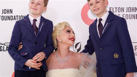 Elton John's Sons Posed in Rare Photo with Their Godmother, Lady Gaga