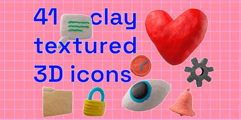 41 Cute Clay 3D Icons Pack | Figma