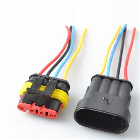 4P Auto wire connector 4 Way auto connector Male & Female Waterproof Electrical Connector Plug ...