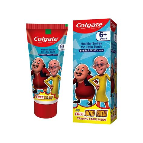 Buy Colgate Kids Anticavity Motu Patlu Toothpaste (6+ Years), Bubble Fruit Flavour - 80gm Online ...