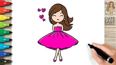 How to Draw a Barbie Doll | How to Draw a Cute Girl Step by Step Easy ...