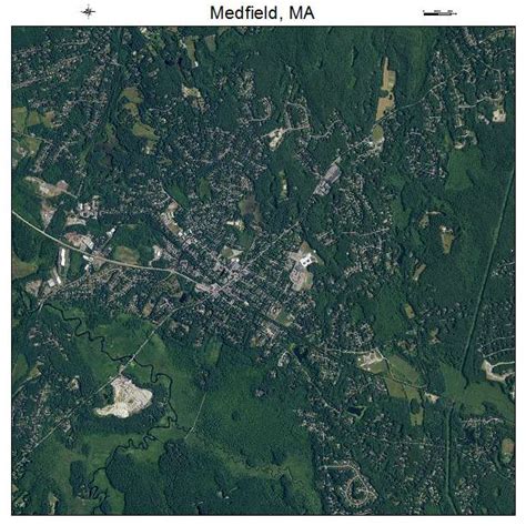 Aerial Photography Map of Medfield, MA Massachusetts