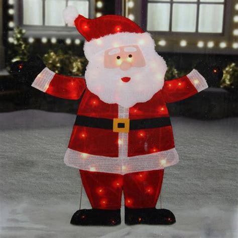 42" Lighted Jolly Santa Claus Outdoor Christmas Decoration - Clear Lights | Christmas Central