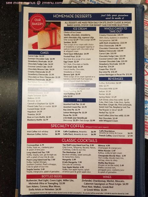 Menu at Double T Diner restaurant, Annapolis