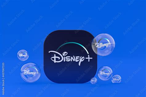 disney plus acrylic glass logo and disney plus icons copy space Stock ...