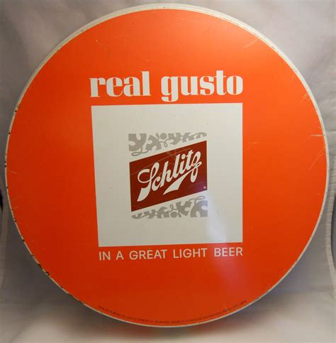 Vintage 1965 Schlitz Brewing Real Gusto Beer Bar Metal Tray Real Gusto ...