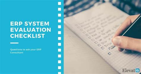 ERP System Evaluation Checklist: Questions to ask your ERP consultant ...