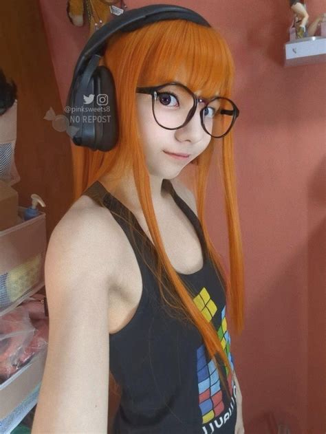 my futaba Sakura cosplay from persona 5! Tetris futaba, which I also happened to try g fuel ...