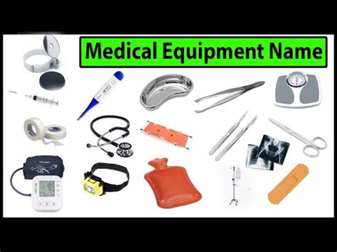 Medical and Doctor equipment name list with pictures. Medical Instruments names with pictures