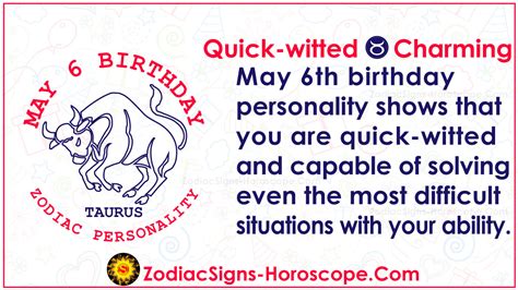 May 6 Zodiac (Taurus) Horoscope Birthday Personality and Lucky Things