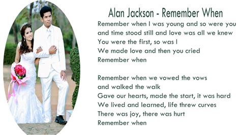 Alan Jackson - Remember When Lyrics - YouTube