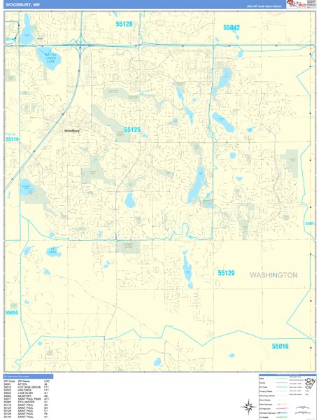 Woodbury Minnesota Wall Map (Basic Style) by MarketMAPS - MapSales